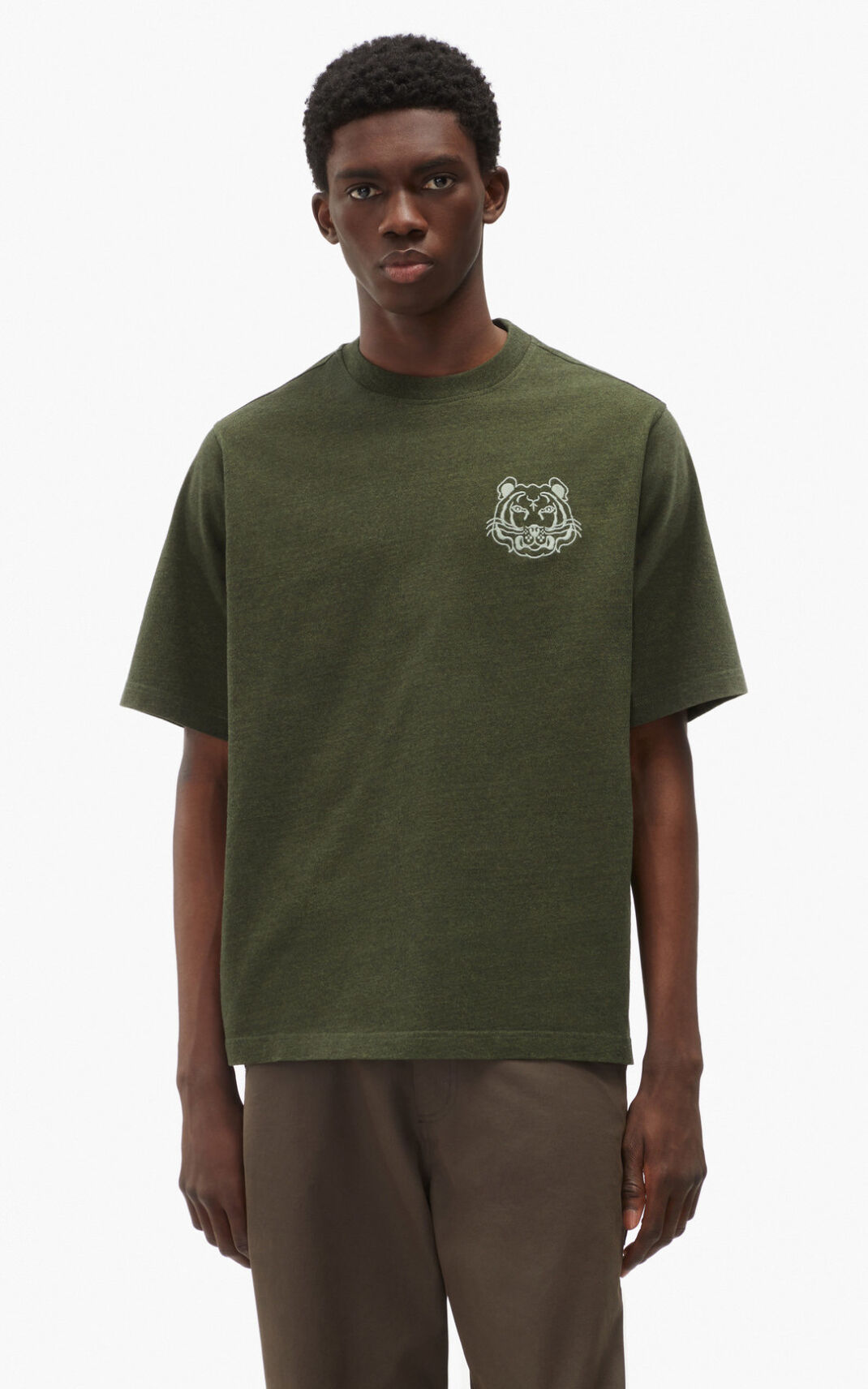 Camisetas Kenzo RE/relaxed casual Hombre Verde Oliva XZD280593